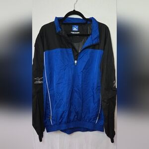 Mizuno ImpermaLite Lightweight Waterproof Black/Blue Windbreaker Jacket Men XL